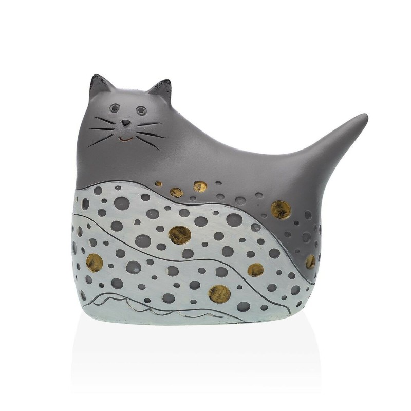 Decorative Figure Versa Grey Cat 9,5 x 14 x 17 cm