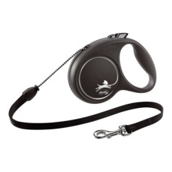 Dog Lead Flexi BLACK DESIGN 5 m Size M Silver