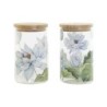 Tin DKD Home Decor Blue White Green Natural Silicone Bamboo Borosilicate Glass 1 L 10 x 10 x 17 cm (2 Units)