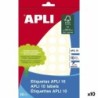 Adhesive labels Apli White 10 Sheets Ø 1,3 cm (10 Units)