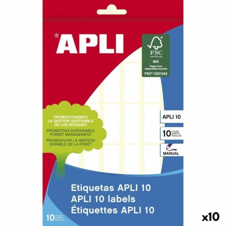 Adhesive labels Apli APLI 10 White Paper 10 Sheets 12 x 30 mm (10 Units)