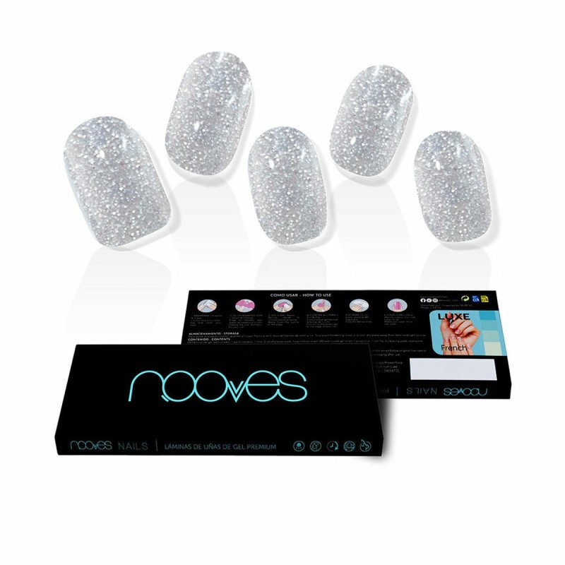 Gel Nail Foils Nooves Glitter grey (20 Units)