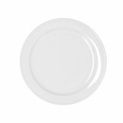Flat plate Bidasoa Glacial Ceramic White (24 cm) (Pack 6x)