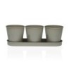 Plant pot Versa Grey Triple Metal (11 x 33 cm)