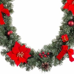 Christmas garland Red Green Plastic Fabric 180 cm