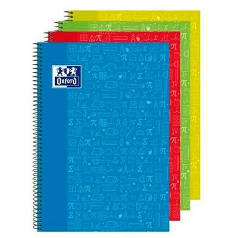 Notebook Oxford Write & Erase Mathematics Multicolour Din A4 4 Pieces 80 Sheets