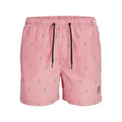 Men’s Bathing Costume PSTFIJI JJSWIM MINI STRIPE LY  Jack & Jones 12227350 Pink