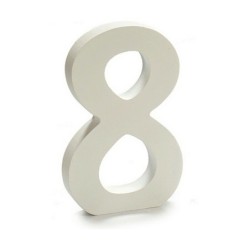 Number 8 Wood White (1,8 x 21 x 17 cm) (12 Units)