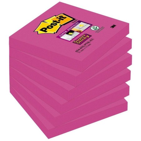 Sticky Notes Post-it Super Sticky Fuchsia 6 Pieces 76 x 76 mm