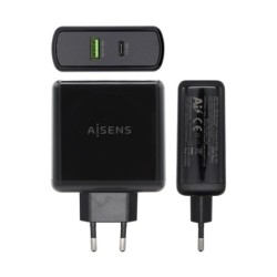 USB Wall Charger Aisens ASCH-2PD30QC-BK Black 48 W USB-C (1 Unit)