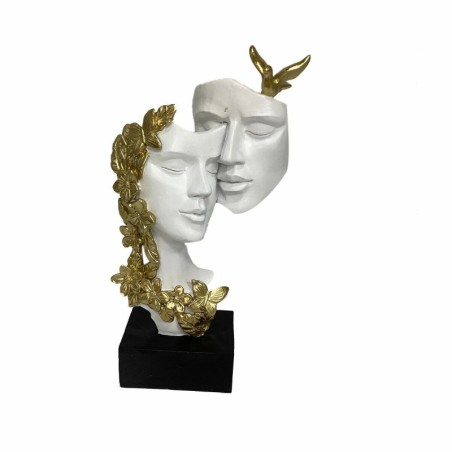 Decorative Figure DKD Home Decor White Golden Pair 15,5 x 8 x 28 cm