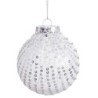 Christmas Baubles White Silver Plastic Fabric Sequins 8 x 8 x 8 cm (6 Units)