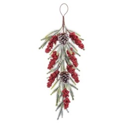 Door Hanger Christmas Red Multicolour Plastic Pineapples 63 cm