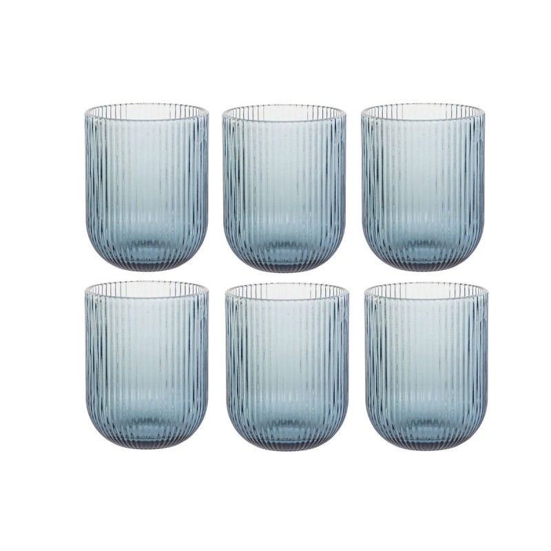 Set of glasses DKD Home Decor Blue Crystal 240 ml