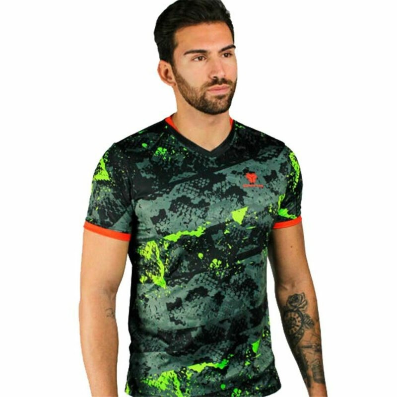 Short-sleeve Sports T-shirt Cartri Castri Cobra Padel Green Black