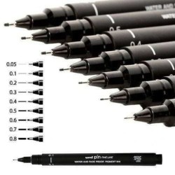 Permanent marker Uni-Ball PIN005-200(S) Black 12 Pieces