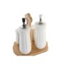 Oil and Vinegar Set DKD Home Decor 17 x 12,5 x 18 cm Natural Porcelain White 5 Units