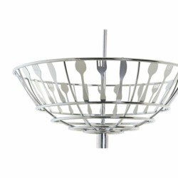 Fruit Bowl DKD Home Decor Silver Metal Plastic 28 x 28 x 40 cm