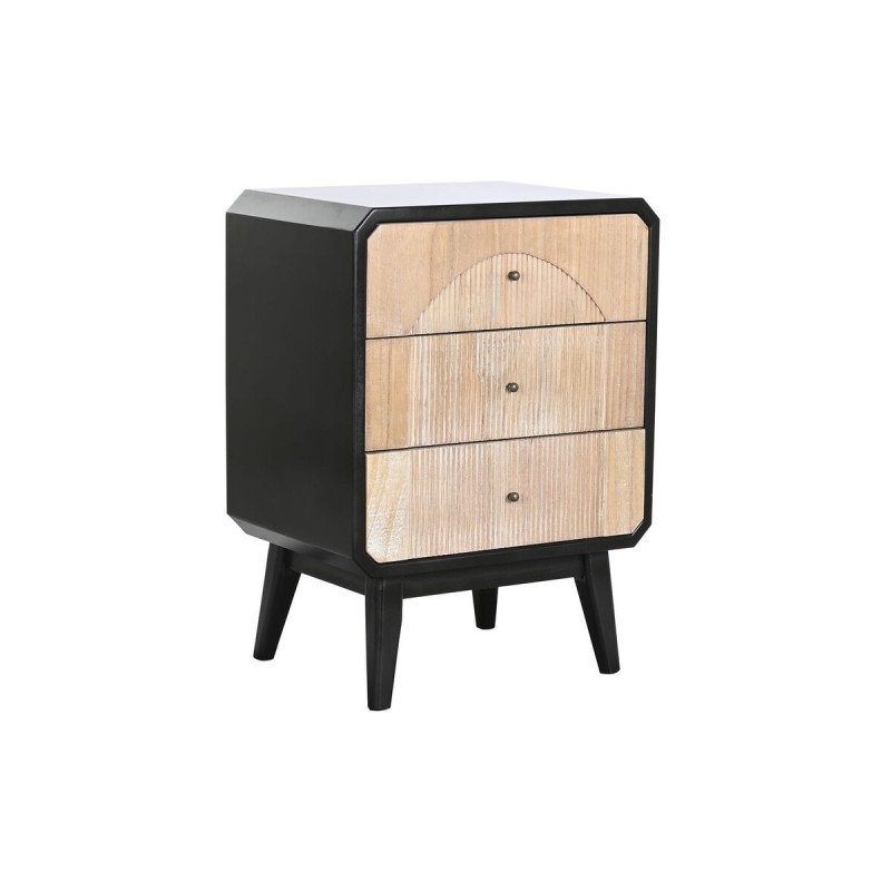 Nightstand DKD Home Decor 48 x 35 x 66 cm Natural Black Wood