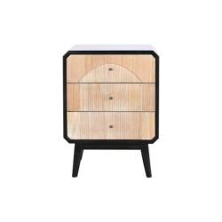 Nightstand DKD Home Decor 48 x 35 x 66 cm Natural Black Wood