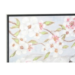 Painting DKD Home Decor Elephant 100 x 3,5 x 100 cm Colonial Flowers (2 Units)