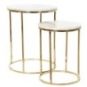 Set of 2 tables DKD Home Decor White Golden Aluminium Marble 46 x 46 x 58 cm