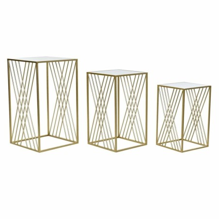 Set of 3 small tables DKD Home Decor Golden 40 x 40 x 70 cm