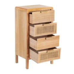 Nightstand HONEY Natural Paolownia wood MDF Wood 40 x 30 x 77,5 cm