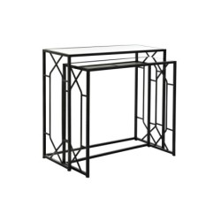 Console DKD Home Decor Black Metal Crystal 82 x 32 x 76 cm