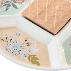 Snack tray DKD Home Decor 23,5 x 23,5 x 3 cm Green Stoneware