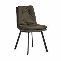 Armchair Buttons Black Grey Steel 62 x 85 x 47 cm (2 Units)