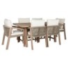 Table set with 6 chairs Home ESPRIT Brown Beige Acacia 170 x 90 x 75 cm