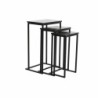 Set of 3 small tables DKD Home Decor 40 x 26 x 65 cm Black Metal Marble