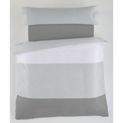 Duvet cover set Alexandra House Living White Grey Single 3 Pieces