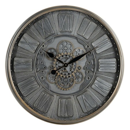 Wall Clock Grey Crystal Iron 69,5 x 9 x 69,5 cm (3 Units)