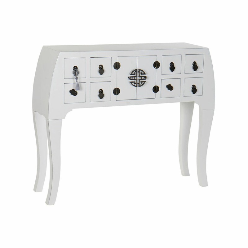 Console DKD Home Decor Fir Silver White MDF Wood 98 x 26 x 80 cm