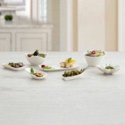 Snack tray Quid Select White Ceramic Flower (6 Units) (Pack 6x)