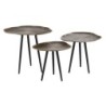 Set of 3 tables Home ESPRIT Black Golden 52 x 39 x 45 cm