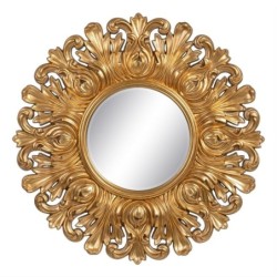 Wall mirror 108 x 3,5 x 108 cm Crystal Golden Wood