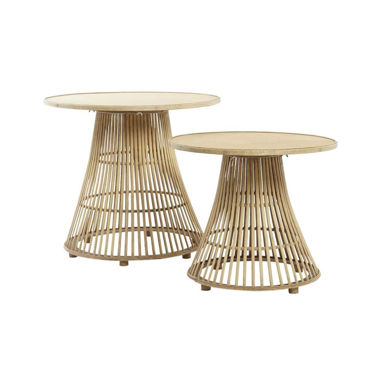 Set of 2 tables DKD Home Decor Light brown 61 x 61 x 54 cm