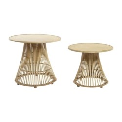 Set of 2 tables DKD Home Decor Light brown 61 x 61 x 54 cm