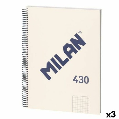 Notebook Milan 430 Beige A4 80 Sheets (3 Units)