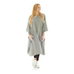 Hairdressing Cape Xanitalia Pro Capa Grey con botones (130 x 150 cm)