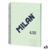 Notebook Milan 430 Green A4 80 Sheets (3 Units)