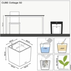 Plant pot Lechuza 50 x 50 cm White Black polypropylene Plastic