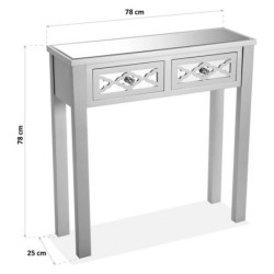 Hall Table with 2 Drawers Versa 1 Fir wood MDF Wood 25 x 78 x 78 cm