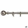 Curtain Bar Extendable Ball Silver Iron 5 x 126 x 5 cm (12 Units)