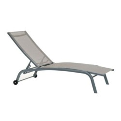 Sun-lounger DKD Home Decor With wheels Grey PVC Aluminium (187,5 x 64 x 97 cm)