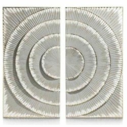 Wall Decoration DKD Home Decor 2 Pieces Silver Grey Modern Circles MDF Wood (90 x 2 x 90 cm)