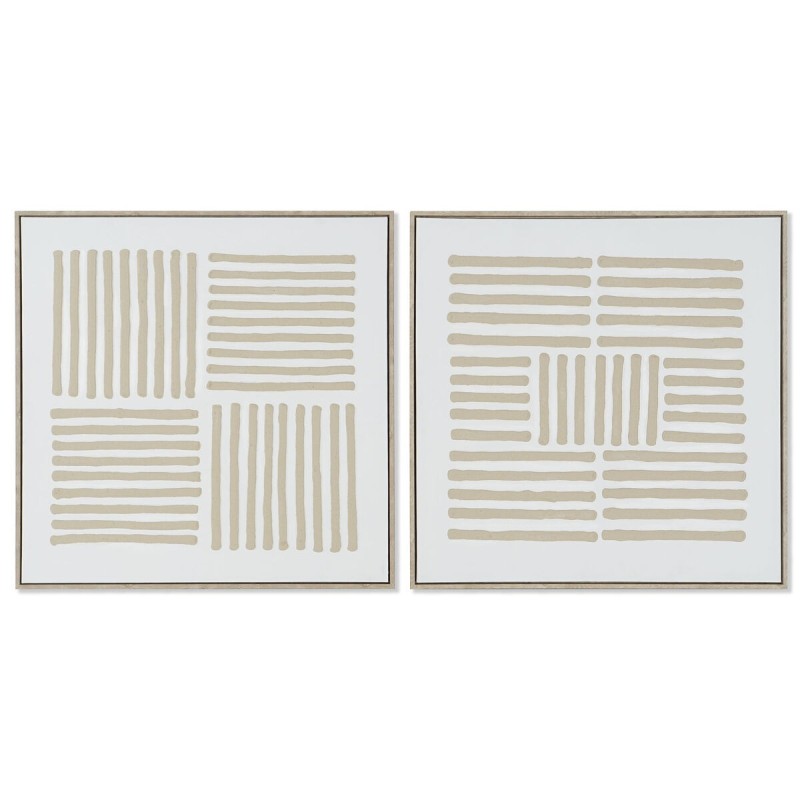 Painting Home ESPRIT White Beige Scandinavian 83 x 4,5 x 83 cm (2 Units)